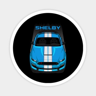 Ford Mustang Shelby GT350R 2015 - 2020 - Grabber Blue - White Stripes Magnet